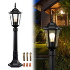 Black Outdoor Post Light for Garden Lawn Pathway 34 inches High