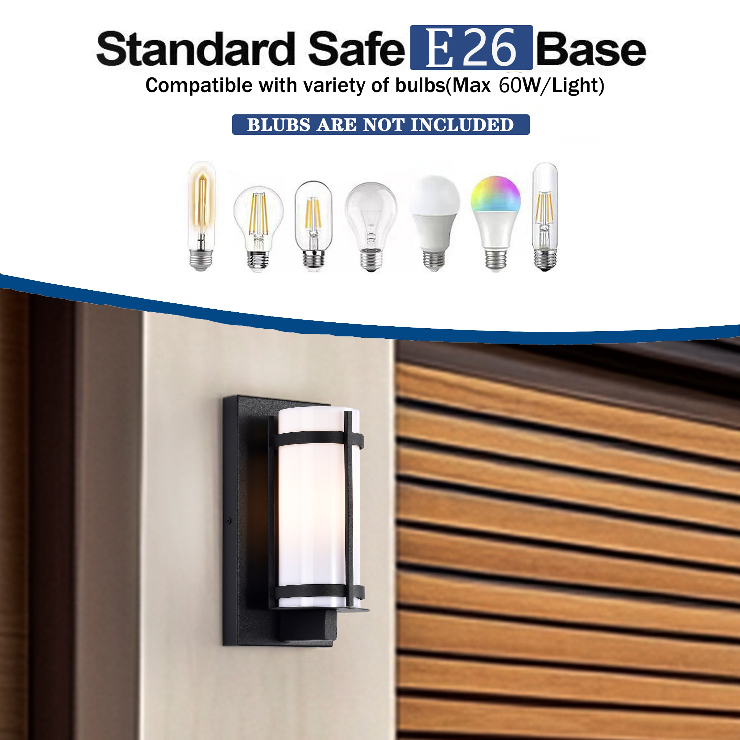 Outdoor Wall Lights for House Matte Black Cylinder Exterior Lighting Fixtures