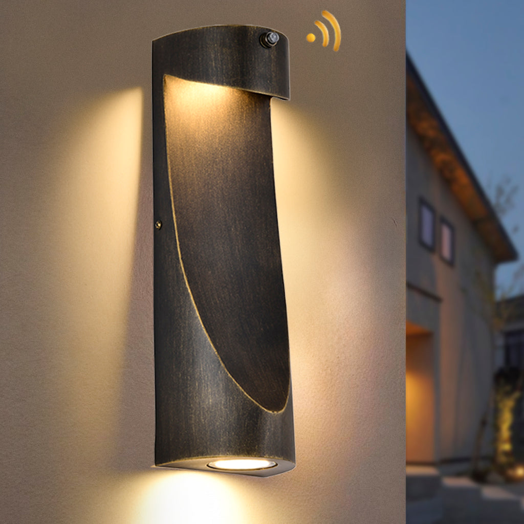 Dusk to Dawn Outdoor Lights – LED Up Down Wall Sconce with Sensor, Single Pack