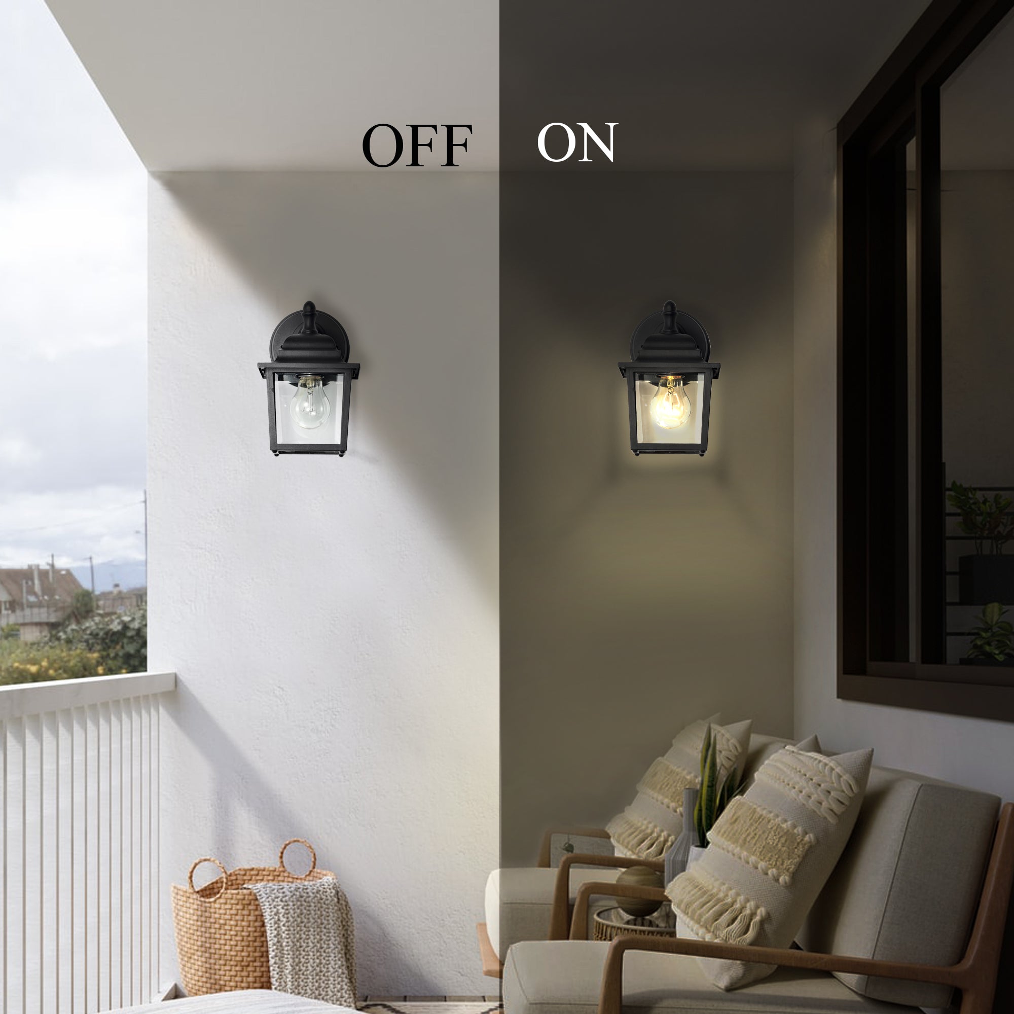 Outdoor Wall Lantern Black Wall Light Fixture Wall Sconces 2 Pack