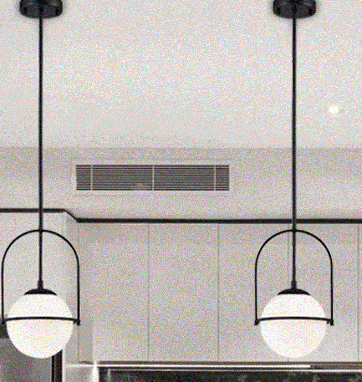 Black Pendant Light Fixtures Cream White Glass Pendant 2-Light Globe Pendant Light Modern Pendant Lights Kitchen Island Mid Century Chandelier