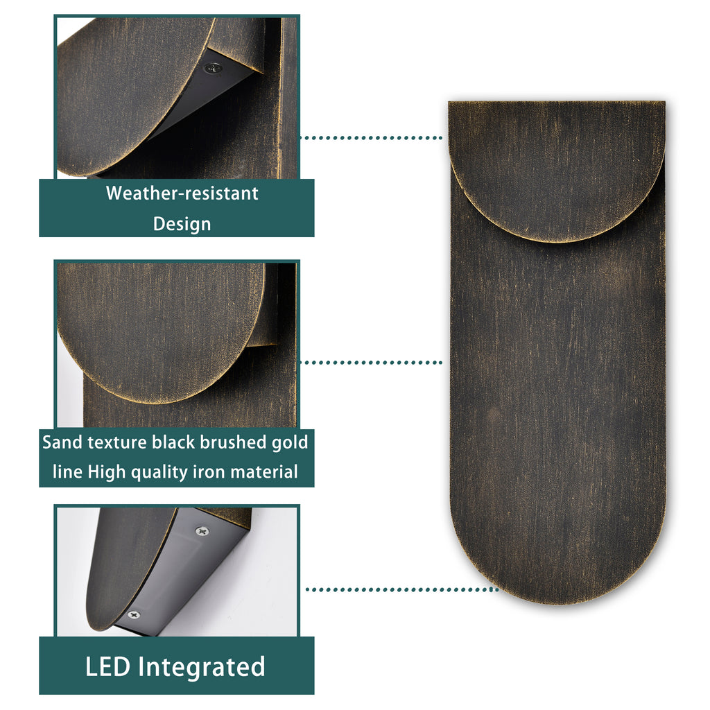 Modern Outdoor Wall Light 1 Pack, Dual LED Downward for Porch, Front Door