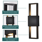 Outdoor Wall Sconce, Modern Up and Down LED Wall Light for Front Door, Garage
