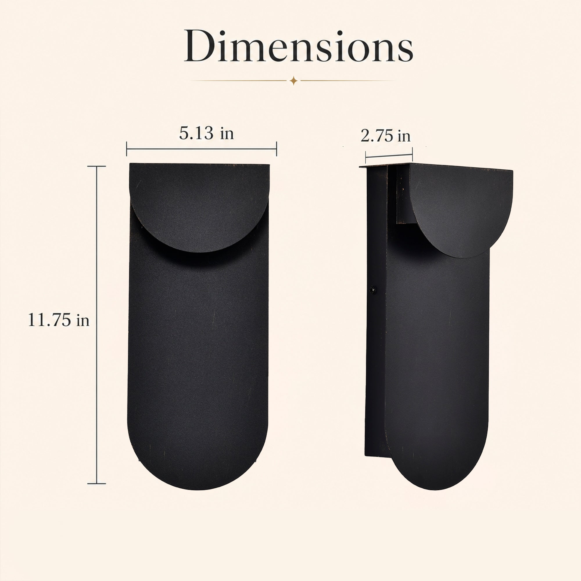 2-Pack 11.75" Integrated LED Outdoor Wall Lights, Matte Black