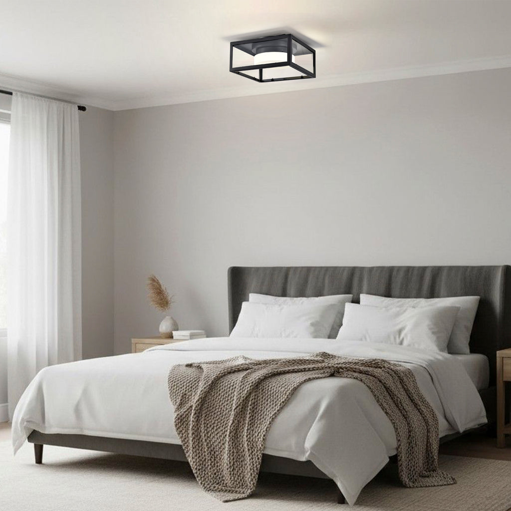 Modern ceiling light, LED ceiling light Fixture, Black  Light for Bedroom and Hallway, Cool White Light