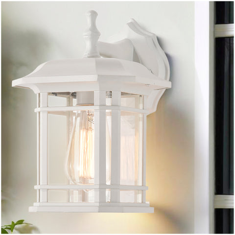 Outdoor Wall Sconces White Outdoor Wall Lantern Modern 1-Light