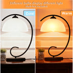 Vintage Black Table Lamp with Frosted Glass Shade, E26 Base Bedside Lamp for Bedroom, Living Room & Study