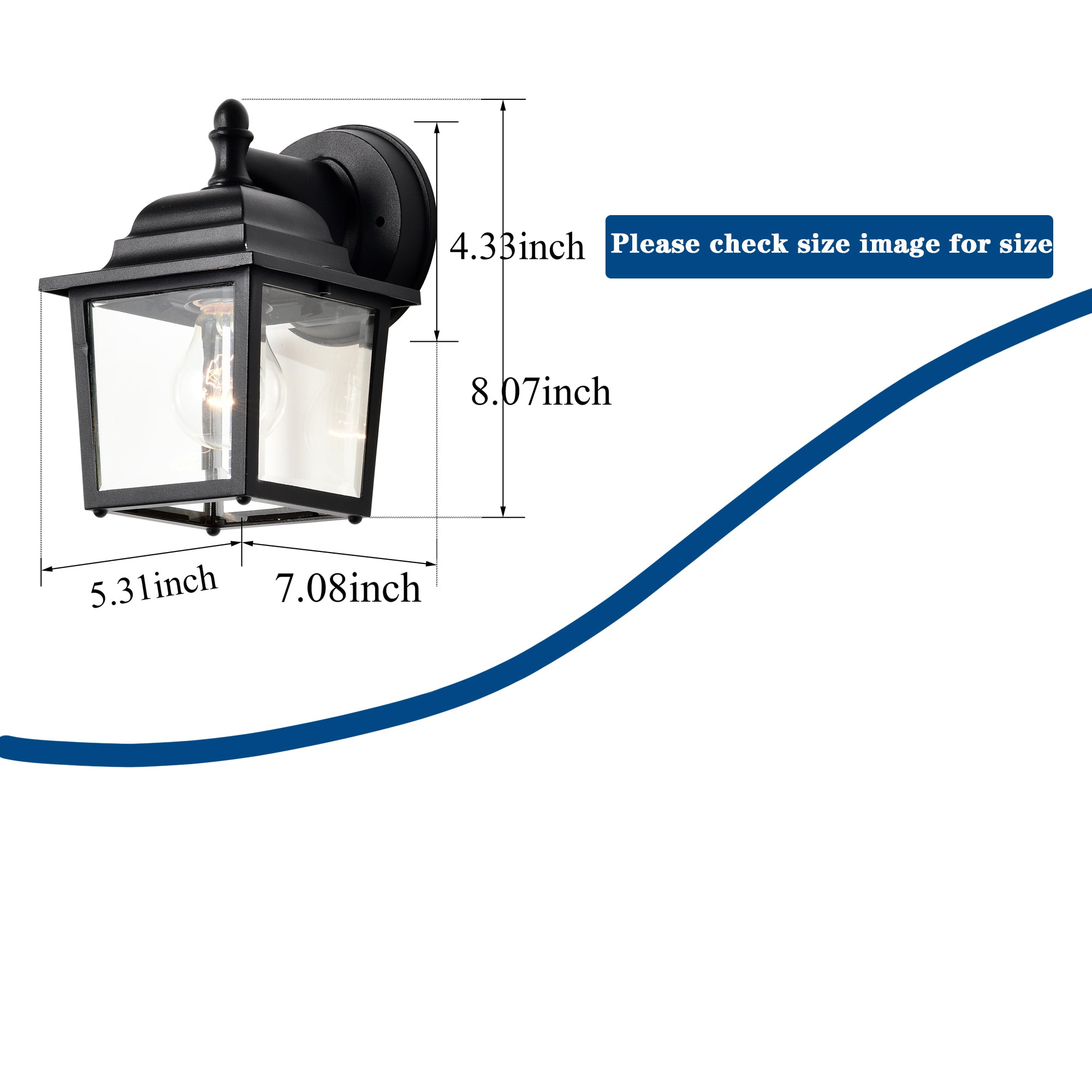 Outdoor Wall Lantern Black Wall Light Fixture Wall Sconces 2 Pack