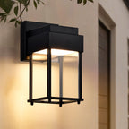 Outdoor Wall Lights, Warm White LED Modern Wall Mount Fixture -Waterproof Black Aluminum, Modern Exterior Lighting for Porch, Garage & Garden Decor