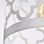 Small White Plug-In Swag Chandelier 1-Light Pendant Light