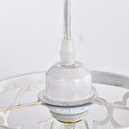 Small White Plug-In Swag Chandelier 1-Light Pendant Light