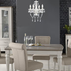 Plug In Swag Chandelier Small White Crystal Chandelier 4-Light
