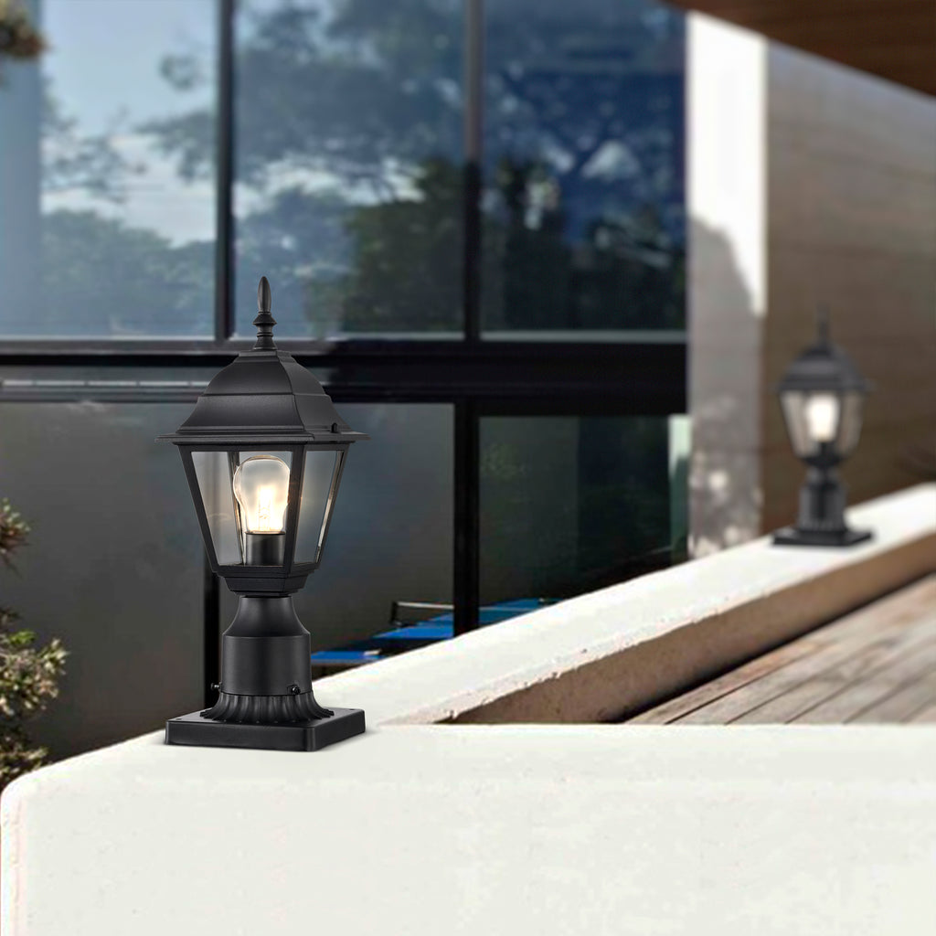 Outdoor Post Light with Pier Mount Adapter 2 Pack Outside Post Lantern