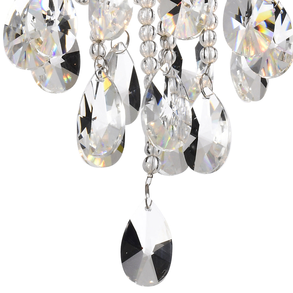 Crystal Flush Mount Chandelier Light Fixture Gold Flush Mount Ceiling Light 3 Light