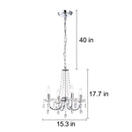 Chandelier Light Fixture Bedroom 4 Light 15 Inches Wide Candle Chandelier Chrome Small Crystal Chandelier for Girls Bedroom