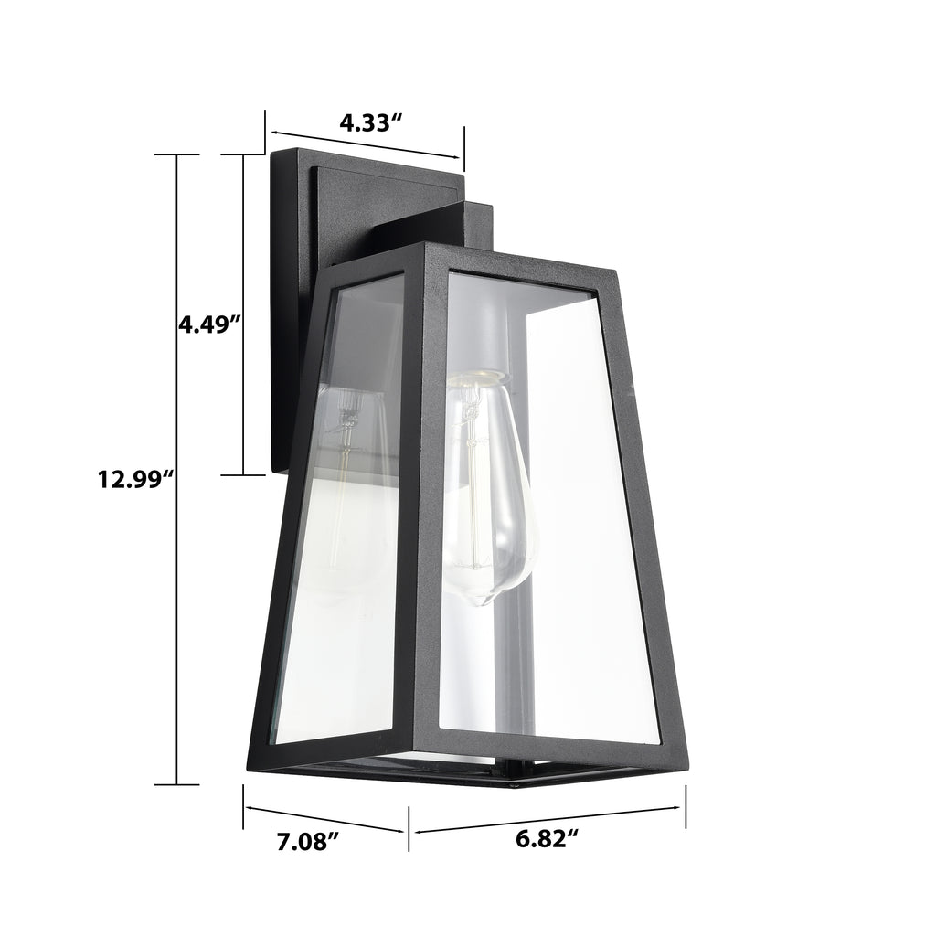 Black Outdoor Light Fixture Wall Mount 1 Pack Waterproof Outdoor Porch Lights