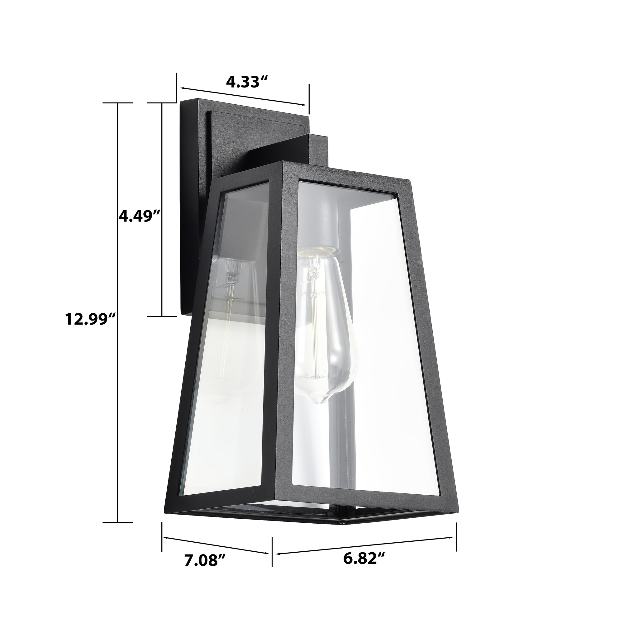 Black Outdoor Light Fixture Wall Mount 1 Pack Waterproof Outdoor Porch Lights