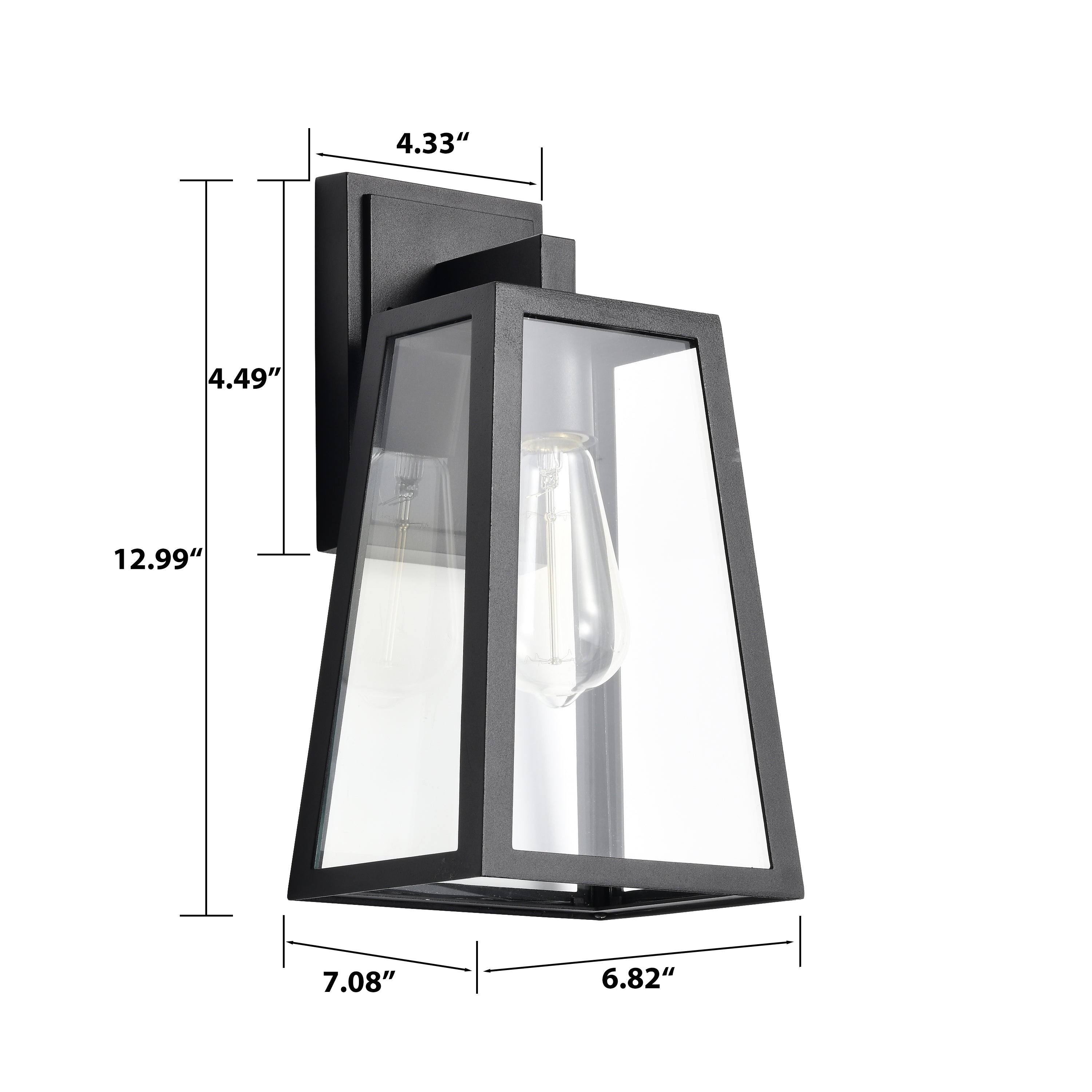 Black Outdoor Light Fixture Wall Mount 1 Pack Waterproof Outdoor Porch Lights