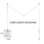 Small White Plug-In Swag Chandelier 1-Light Pendant Light