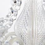 Plug In Swag Chandelier Small White Crystal Chandelier 4-Light