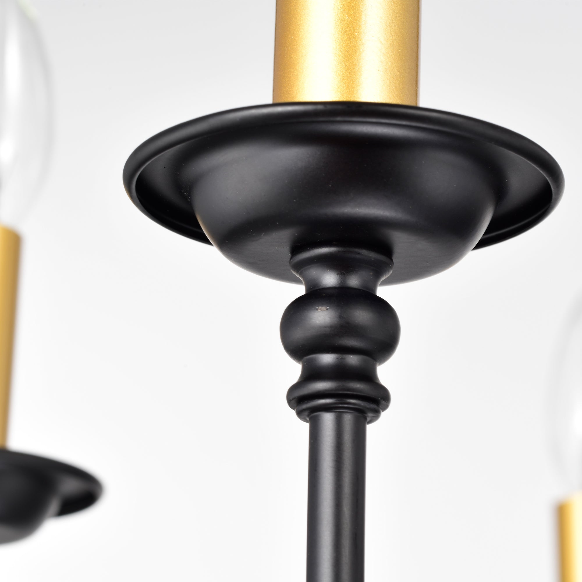 Modern Farmhouse French Country Chandelier Black and Gold 6-light