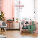 Pink Chandeliers with Crystals 5-Light Small Chandelier for Girls Room