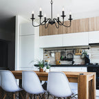 Modern Farmhouse Black Chandelier 6-Light Candle Pendant Light