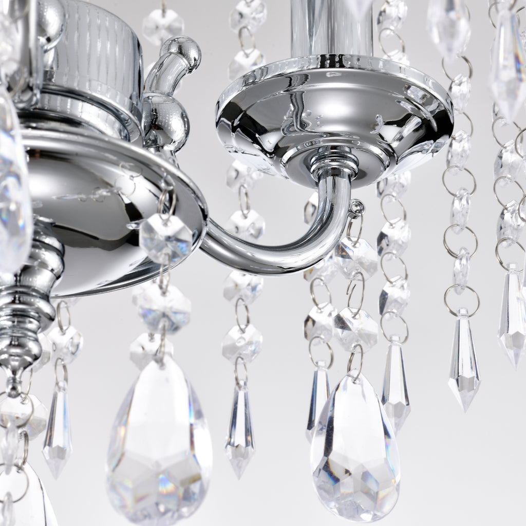 Modern Chandelier Mini Crystal Chandelier Chrome Finish Chandelier 3-Light