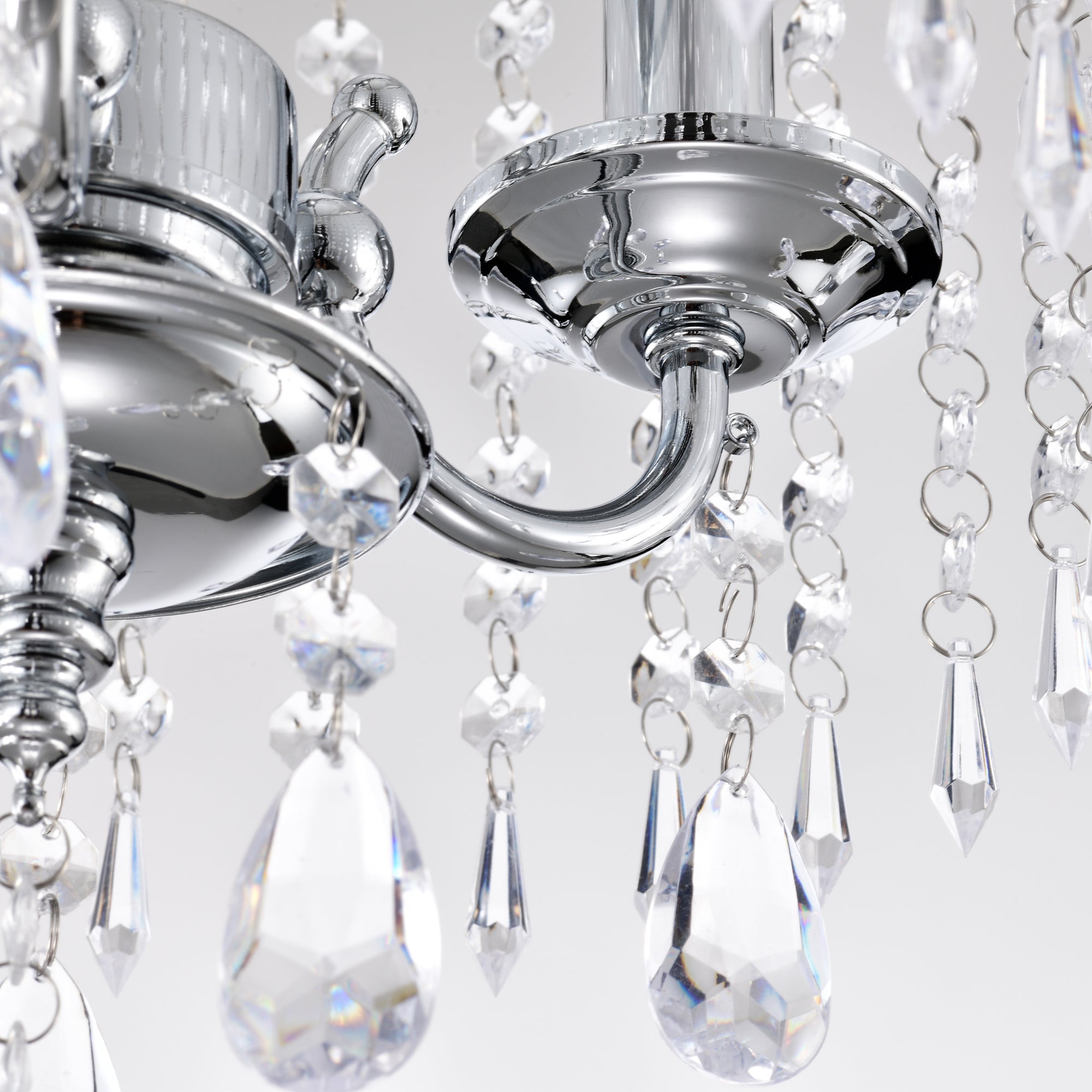 Modern Chandelier Mini Crystal Chandelier Chrome Finish Chandelier 3-Light