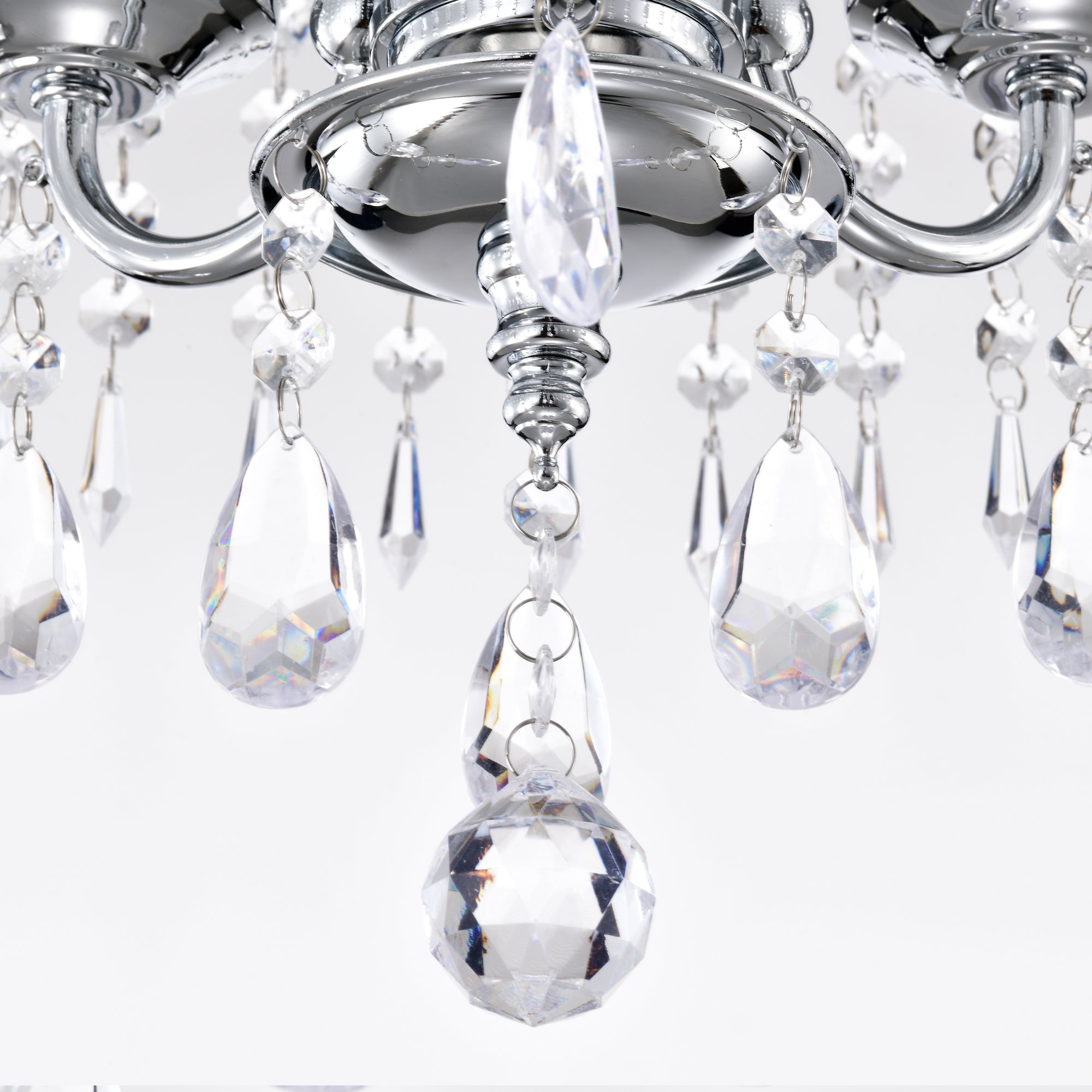 Modern Chandelier Mini Crystal Chandelier Chrome Finish Chandelier 3-Light