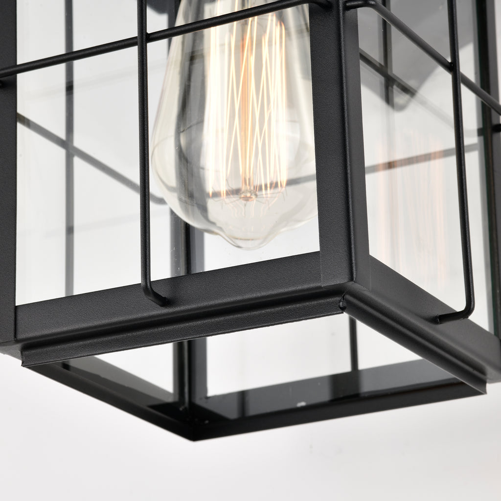 Outdoor Garage Lights Wall Mount Black with Clear Glass Shade 1-Light Outdoor Light Fixture