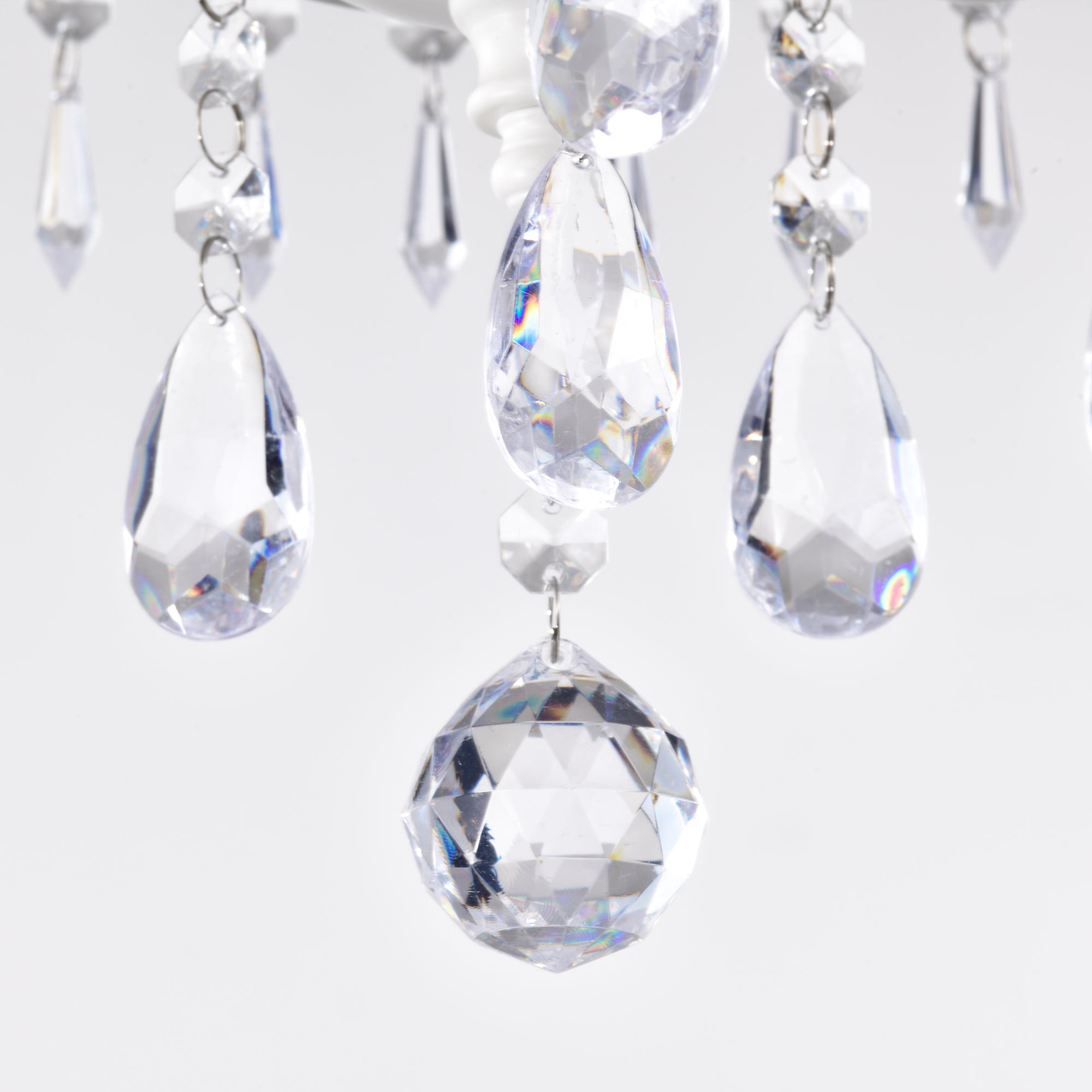 White Chandelier Modern Crystal Chandelier Mini Chandelier Light Fixture 3-Light