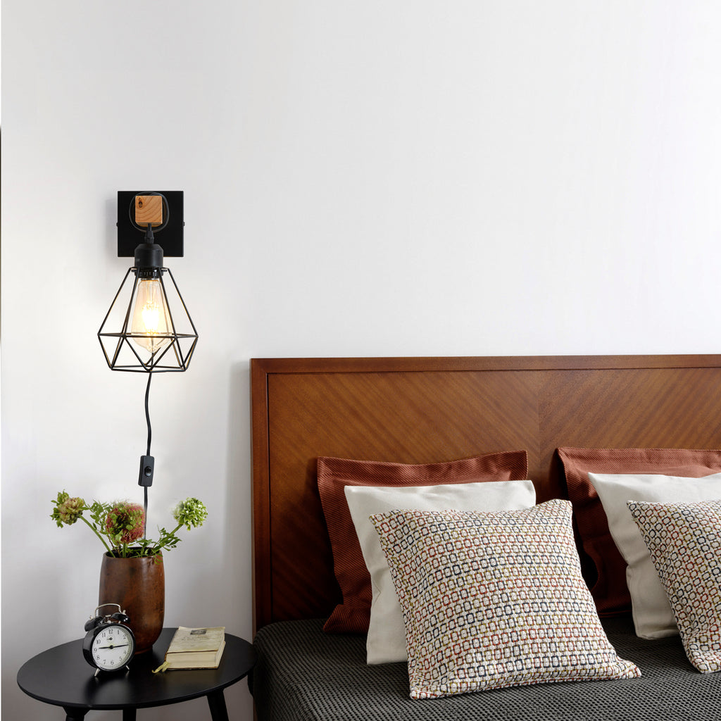 Plug in Wall Sconces 2 Pack Black Wall Sconce Farmhouse Plug in Wall Light Fixture