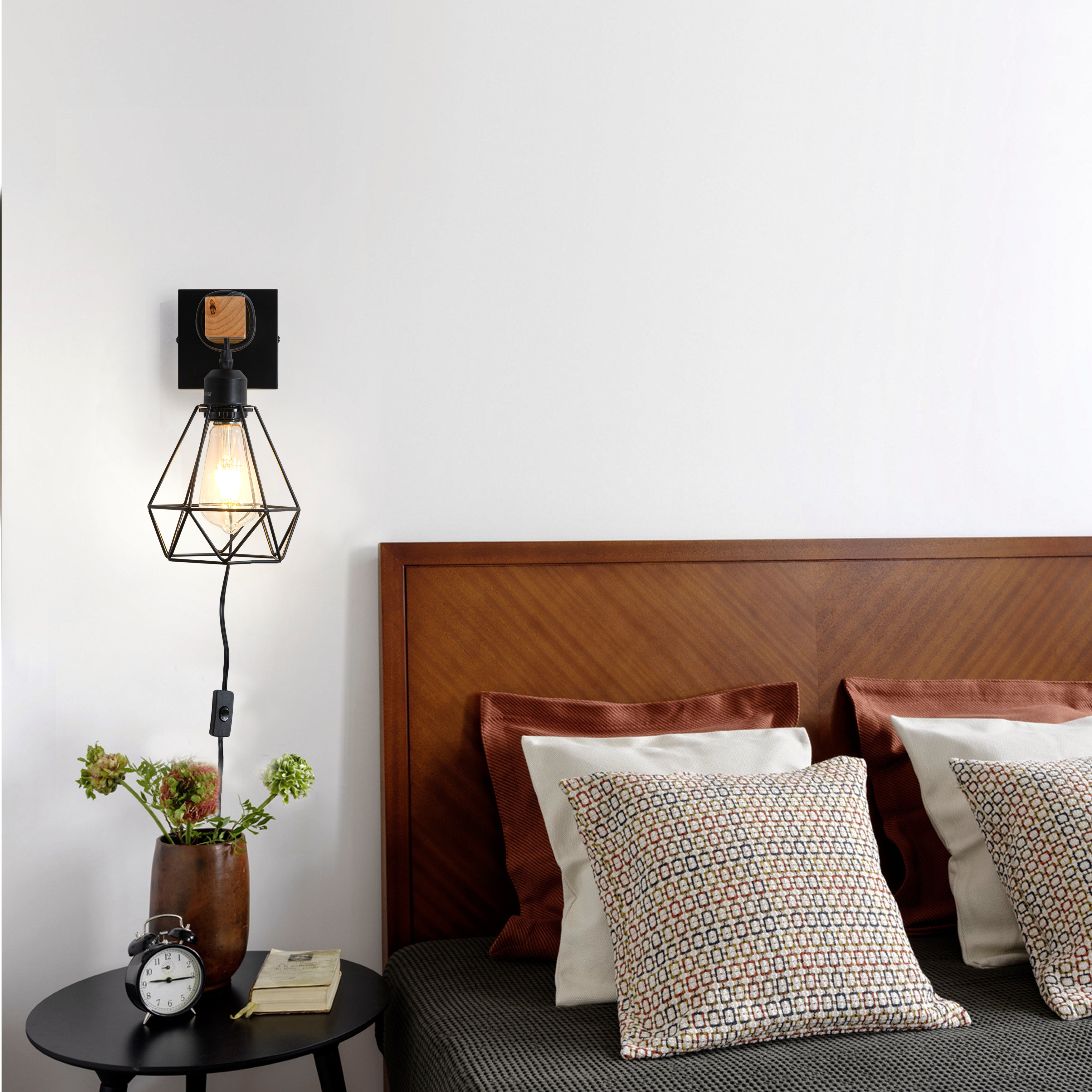 Plug in Wall Sconces 2 Pack Black Wall Sconce Farmhouse Plug in Wall Light Fixture