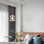 Small White Plug-In Swag Chandelier 1-Light Pendant Light