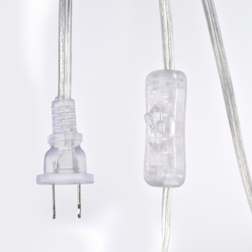 Small White Plug-In Swag Chandelier 1-Light Pendant Light