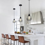 Black Pendant Light Industrial for Kitchen Island 2 Pack