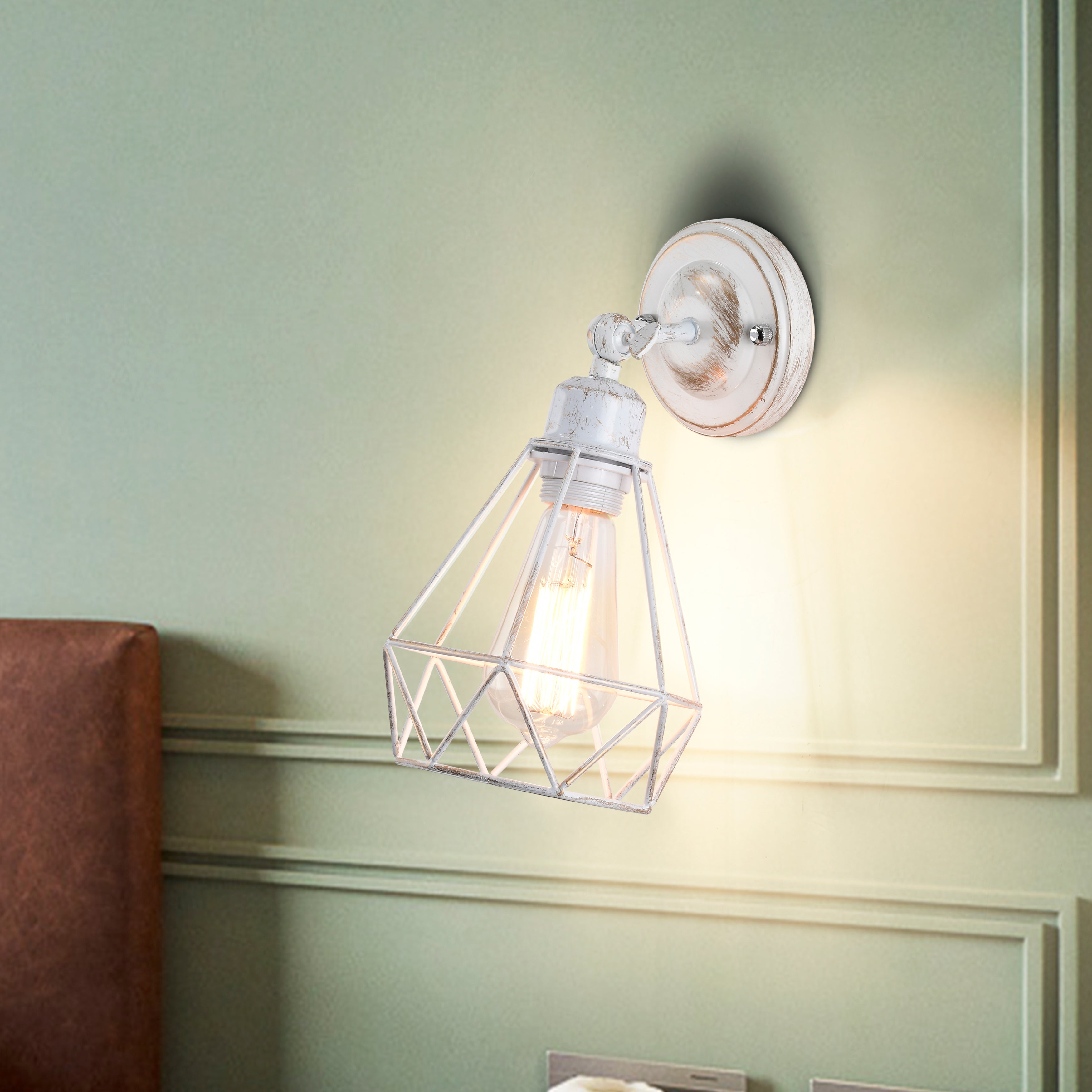White Wall Sconces Set of Two Adjustable