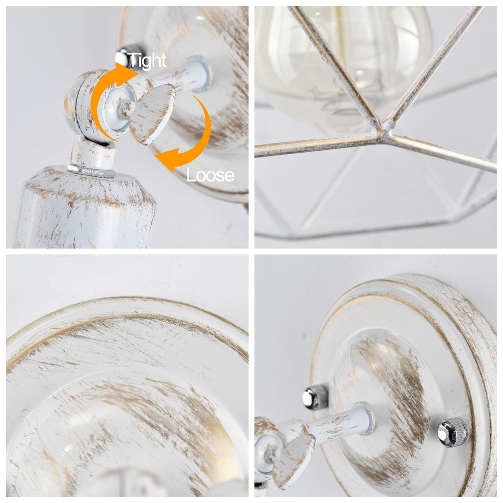 White Wall Sconces Set of Two Adjustable