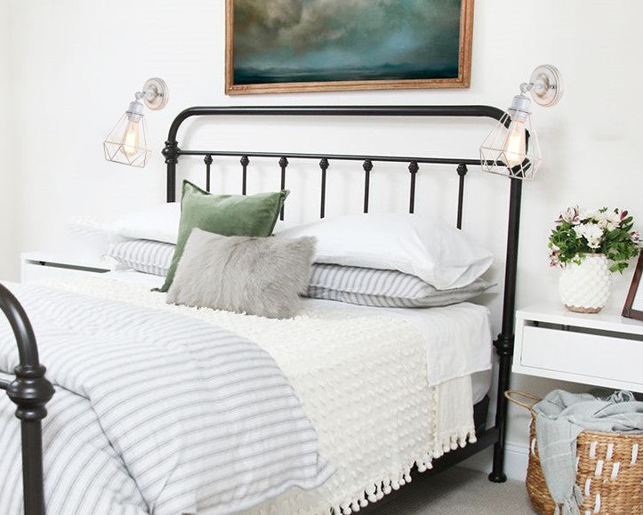 White Wall Sconces Set of Two Adjustable