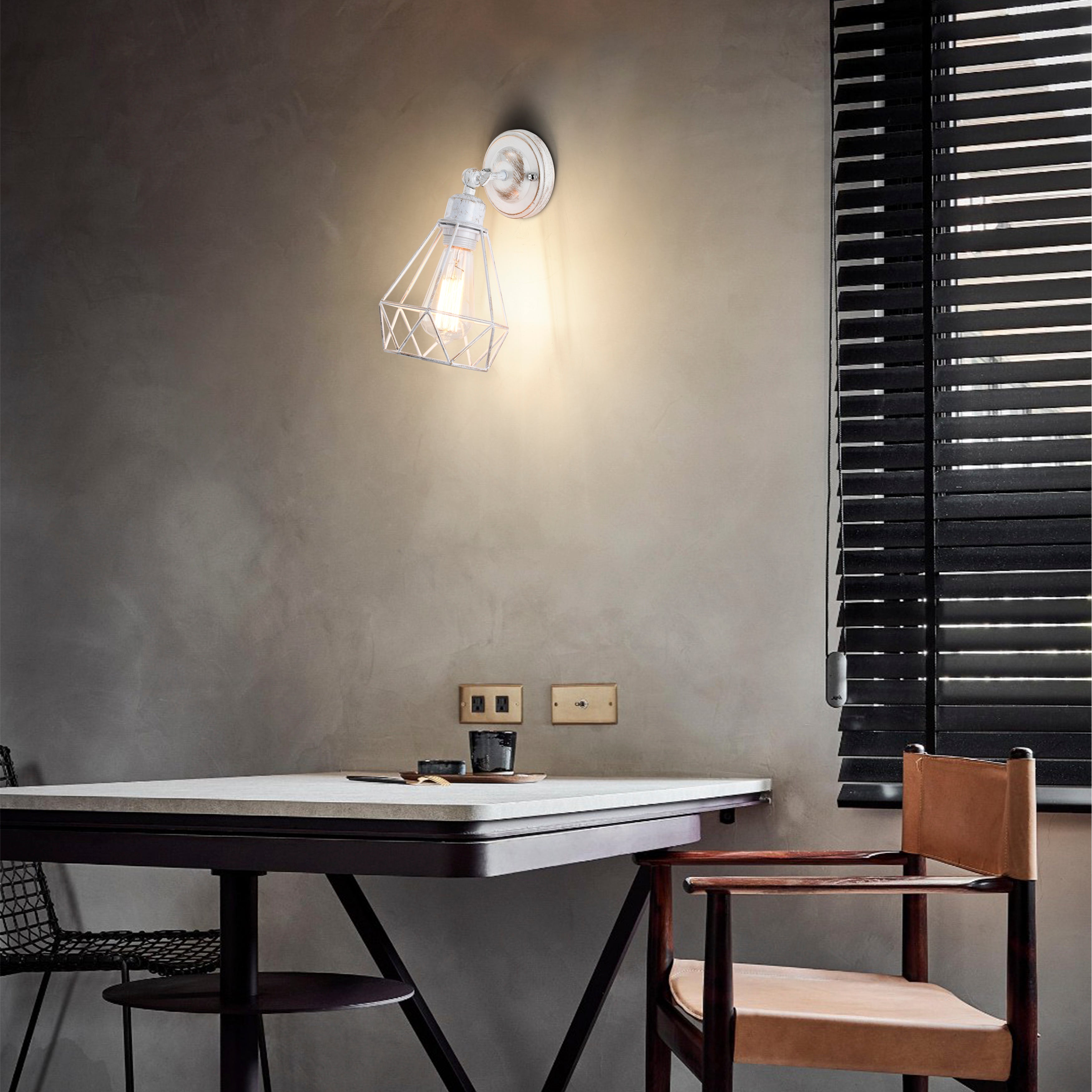 White Wall Sconces Set of Two Adjustable