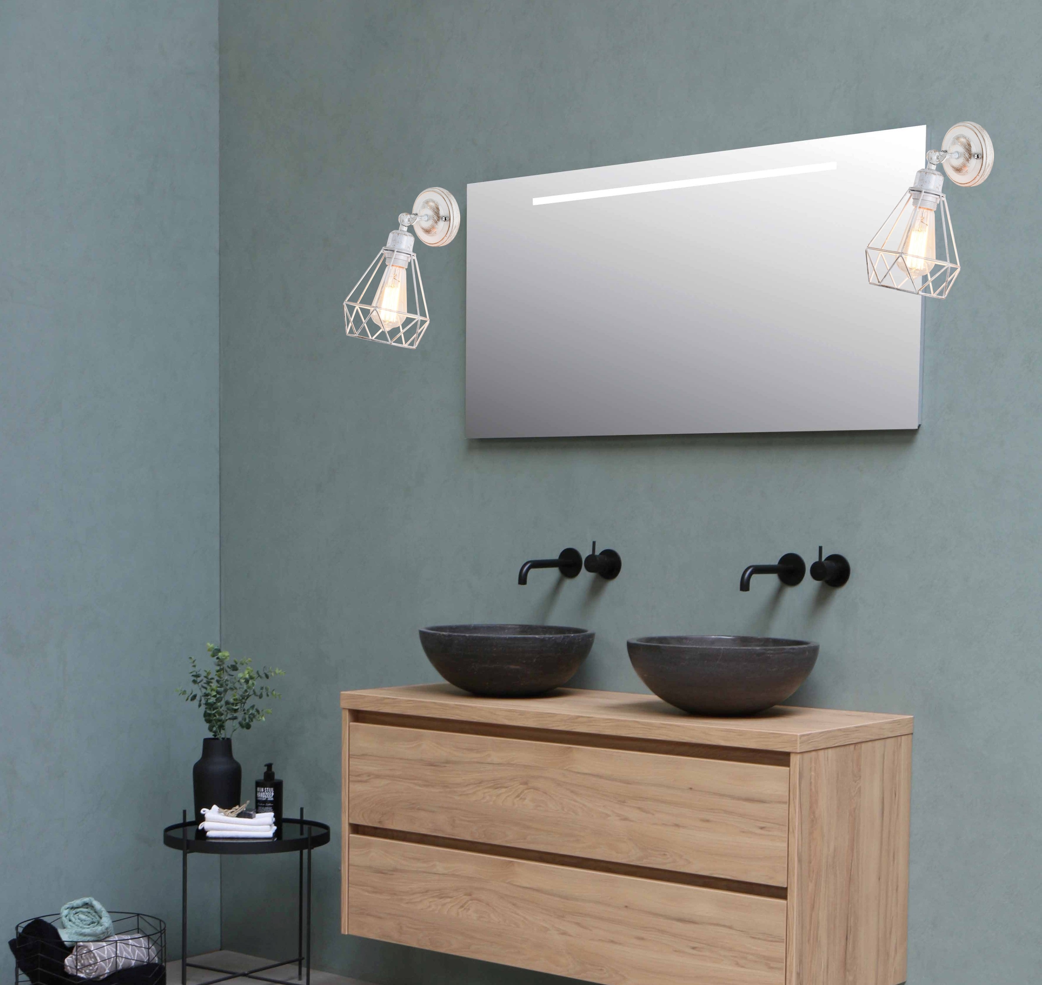 White Wall Sconces Set of Two Adjustable