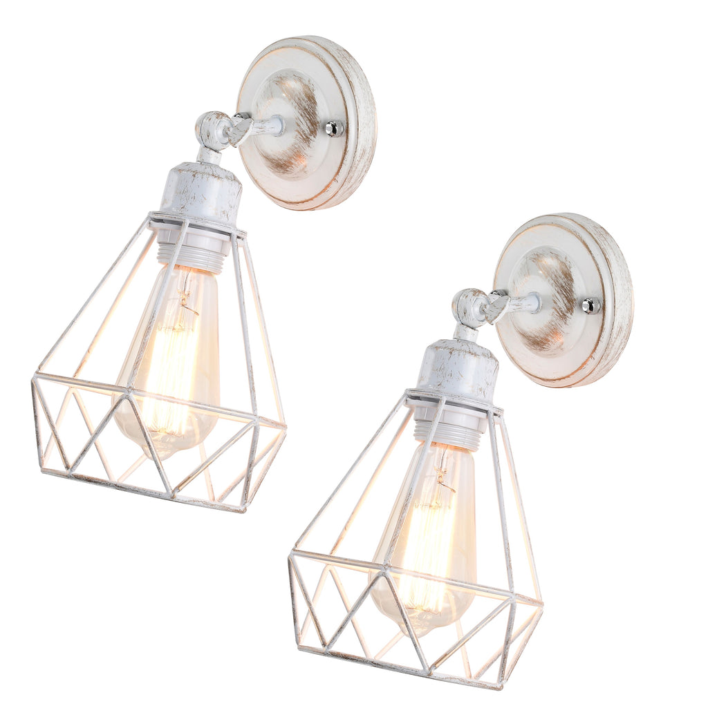 White Wall Sconces Set of Two Adjustable