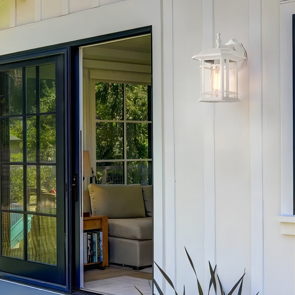Outdoor Wall Sconces White Outdoor Wall Lantern Modern 1-Light
