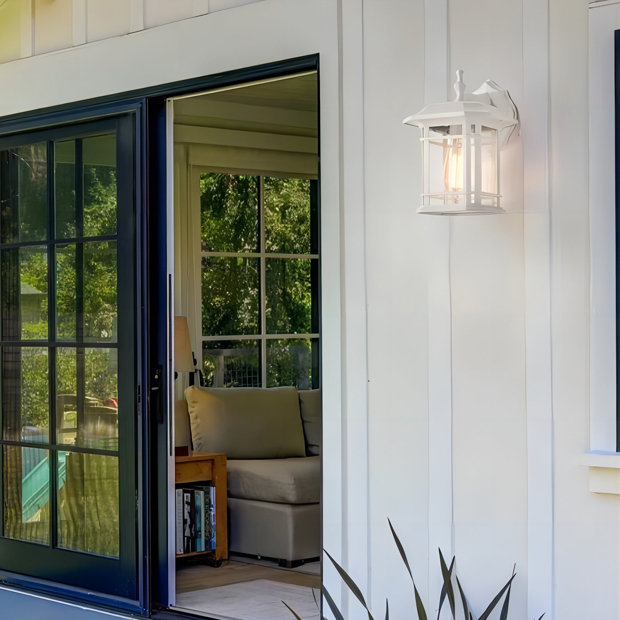 Outdoor Wall Sconces White Outdoor Wall Lantern Modern 1-Light