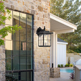 Outdoor Garage Lights Wall Mount Black with Clear Glass Shade 1-Light Outdoor Light Fixture