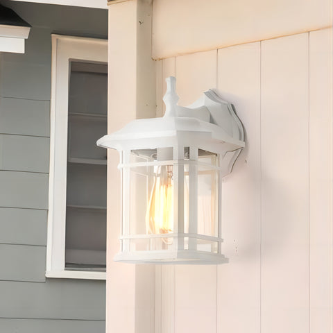 Outdoor Wall Sconces White Outdoor Wall Lantern Modern 1-Light