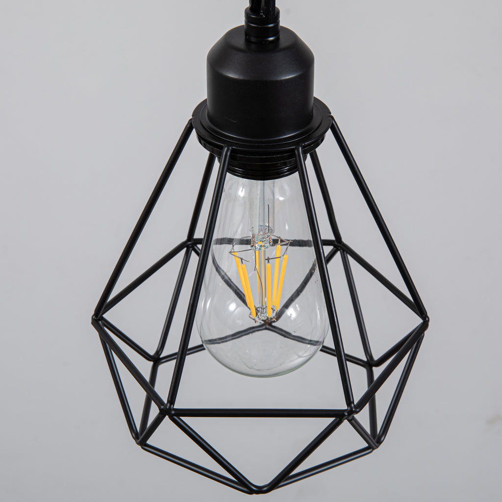 Black Industrial Plug-in Pendant Light with 20ft Cord 2 Pack