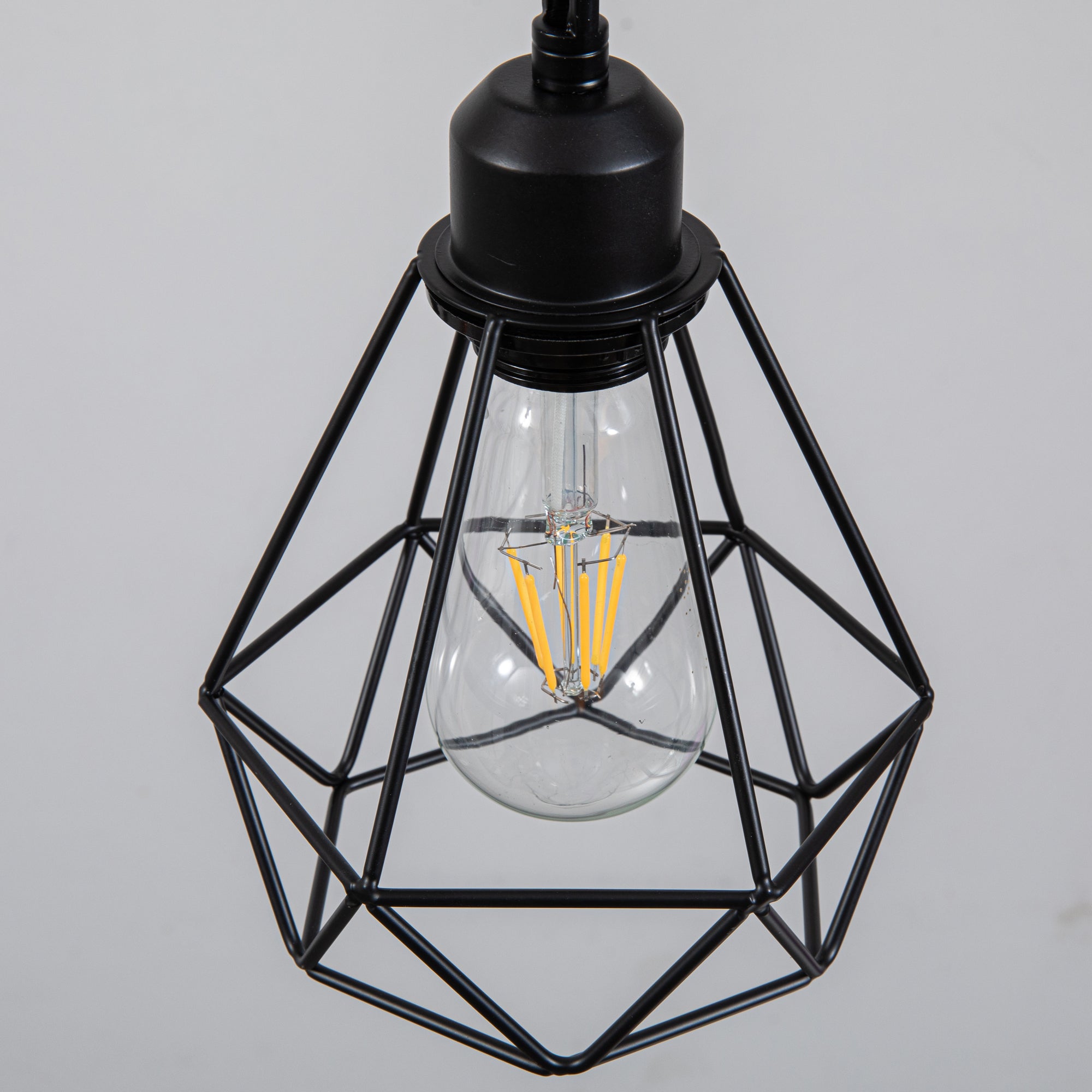 Black Industrial Plug-in Pendant Light with 20ft Cord 2 Pack