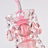Pink Chandeliers with Crystals 5-Light Small Chandelier for Girls Room
